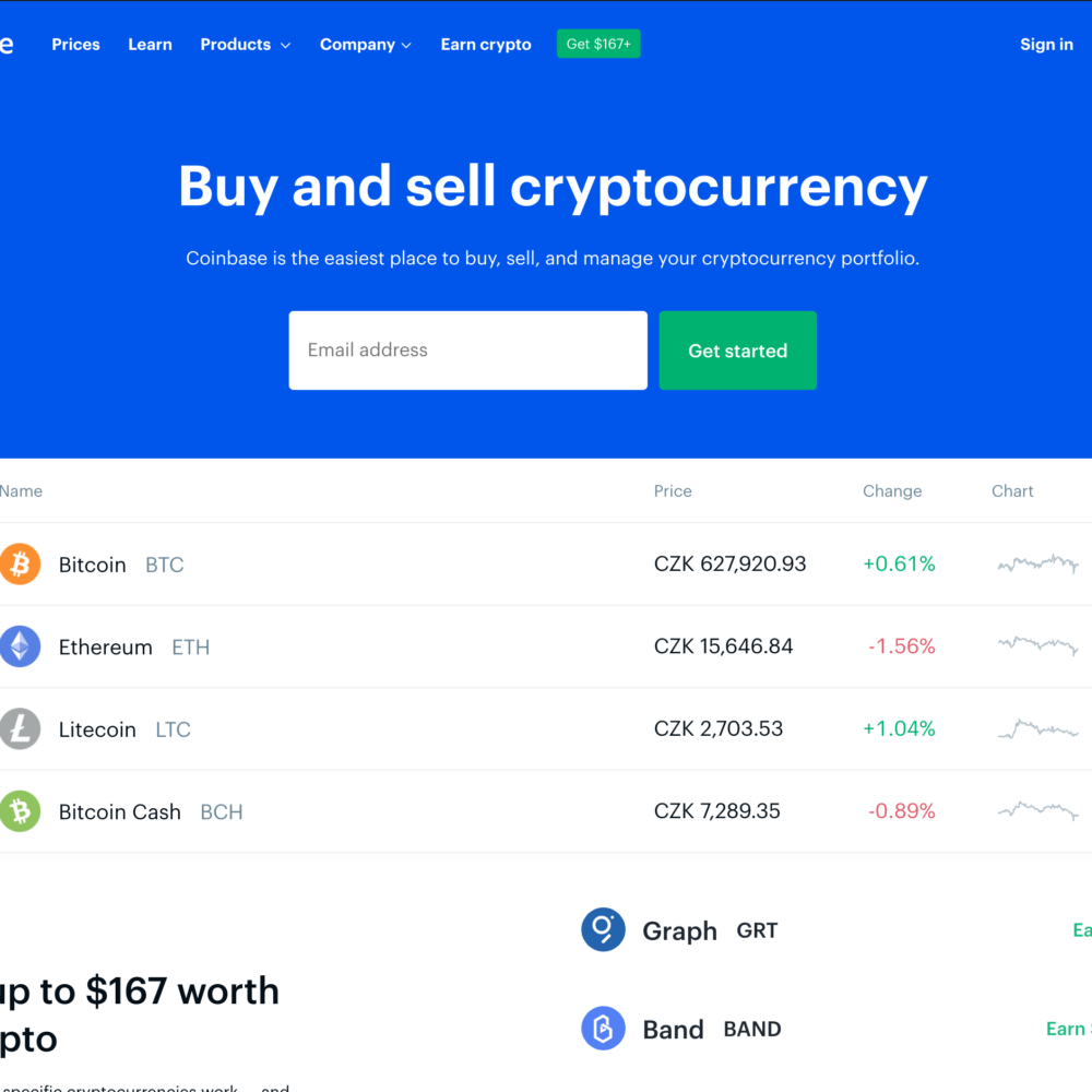 kryptoměny - coinbase
